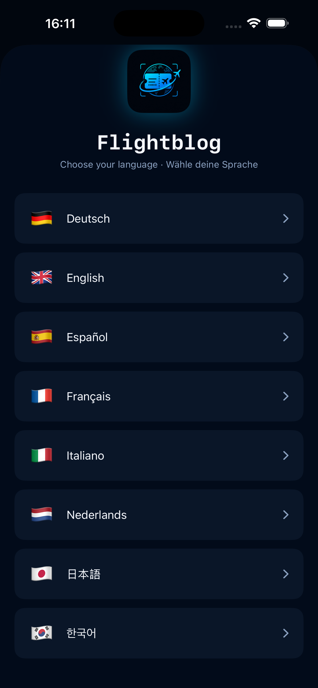 Sprachauswahl